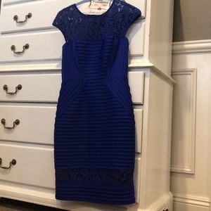 Tadashi Shoji electric blue cocktail dress